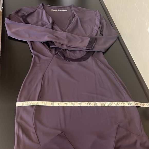 Yigal Azrouel silk jersey mermaid midi dress, eggplant color, sz Small/Medium - Picture 14 of 15